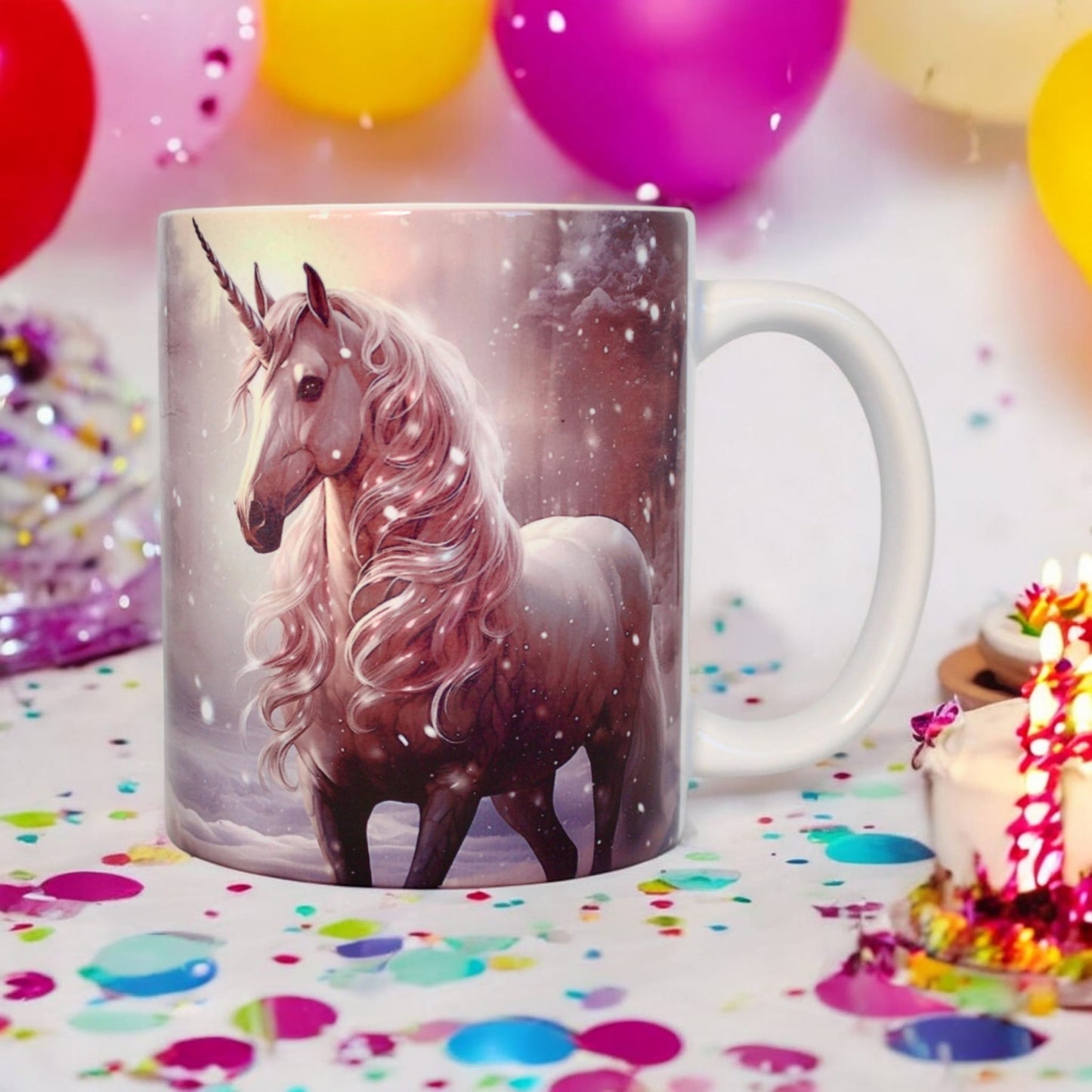 Classic double-sided mug "Unicorn in a Blizzard".